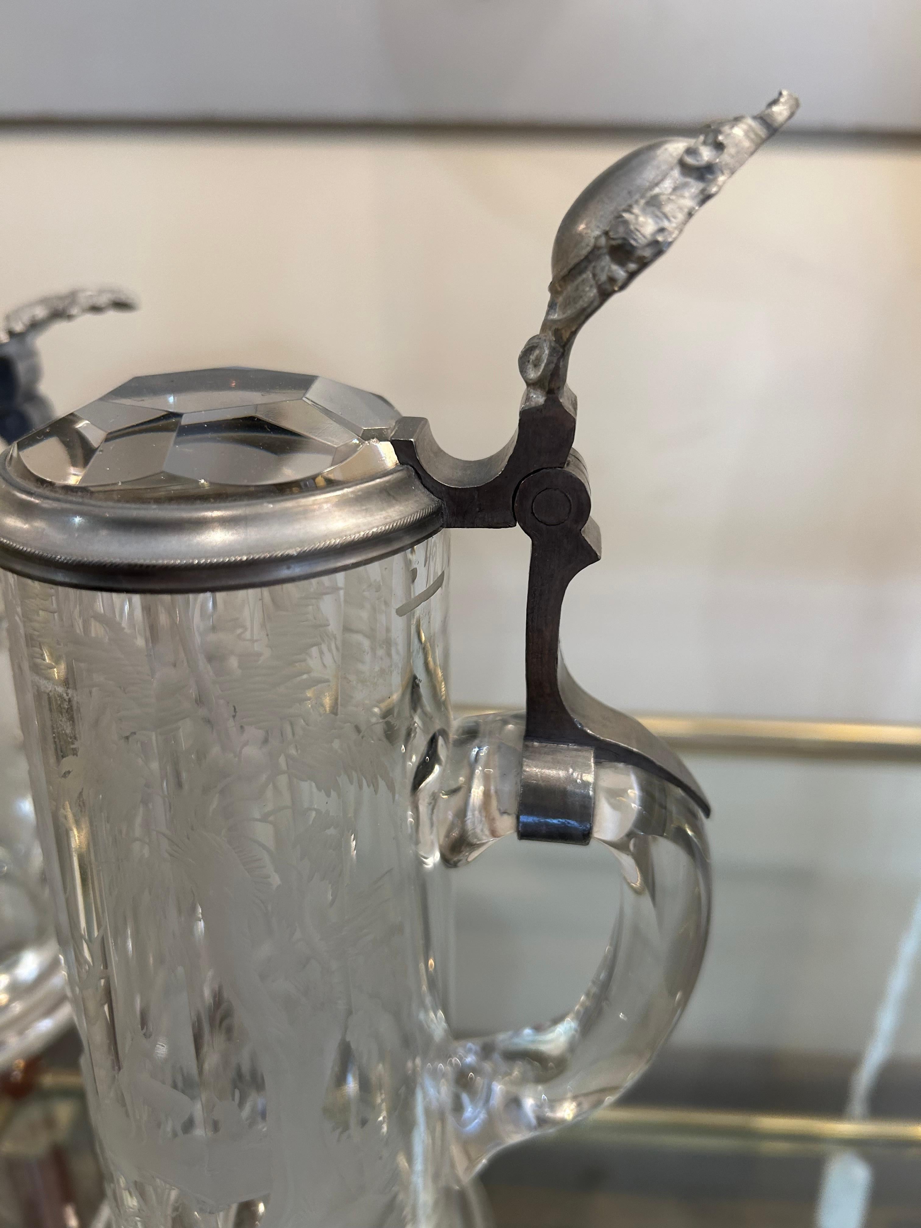 Bohème Deux chopes à bière, Allemagne, XIXe siècle en vente