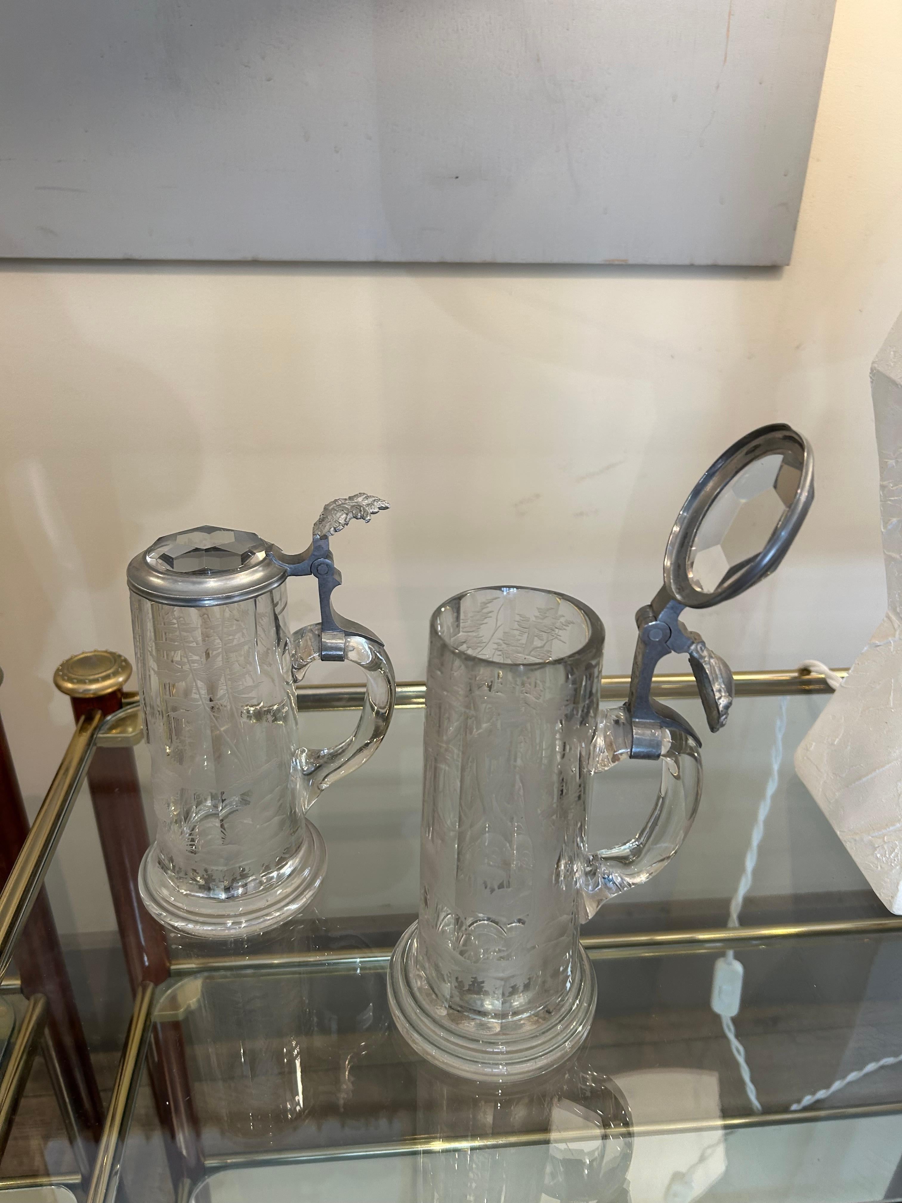 Deux chopes à bière, Allemagne, XIXe siècle Bon état - En vente à Nice, FR