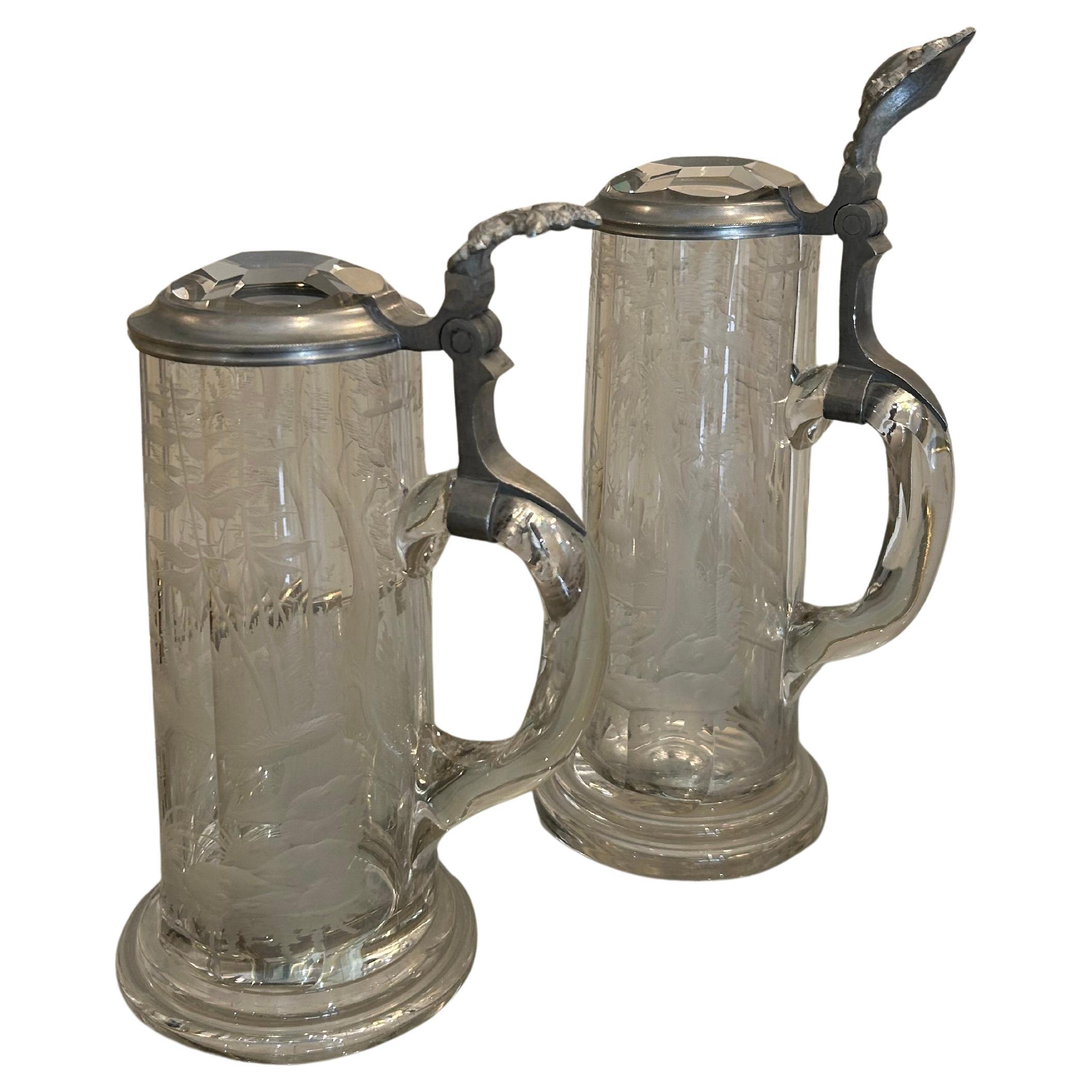 Deux chopes à bière, Allemagne, XIXe siècle