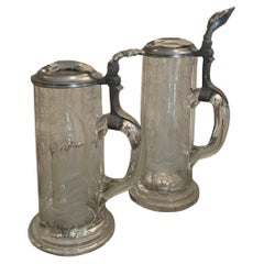 Two beer mugs, German, 19th century