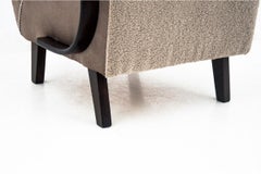 Two Beige Boucle Armchairs, J. Halabala, Czechoslovakia, 1930s