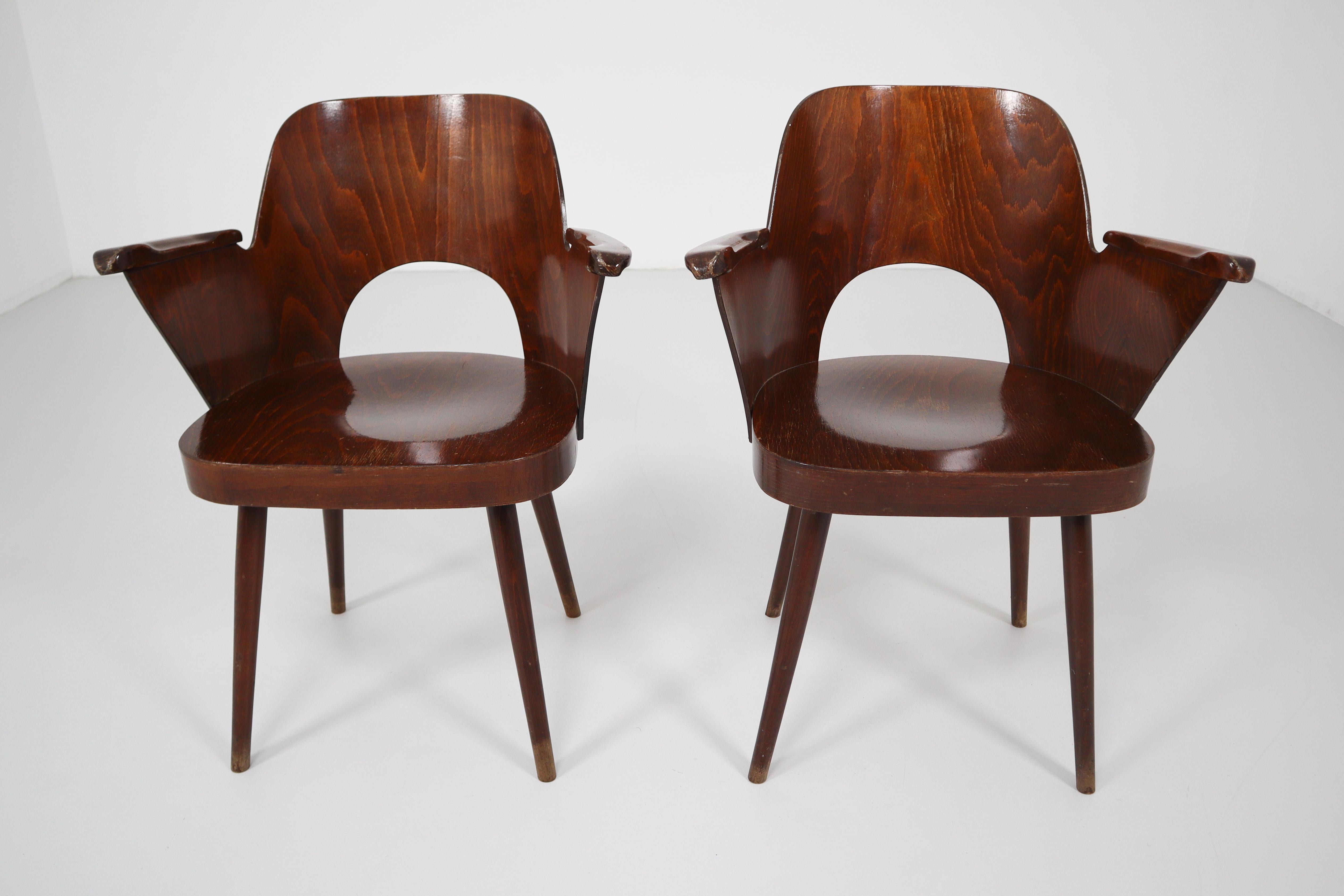 Mid-Century Modern Two Bentwood Armchairs by Oswald Haerdtl, 1960s