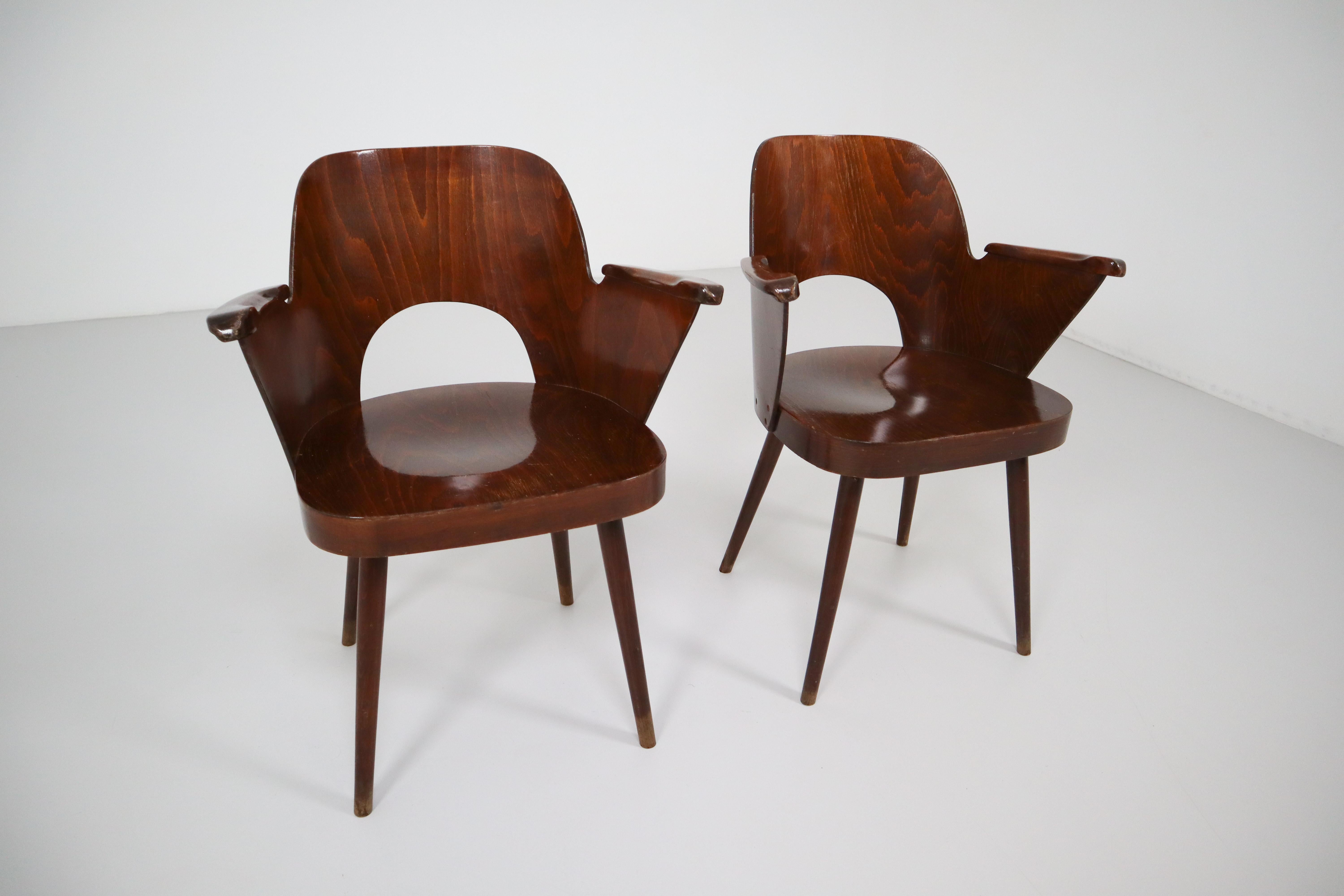 Czech Two Bentwood Armchairs by Oswald Haerdtl, 1960s