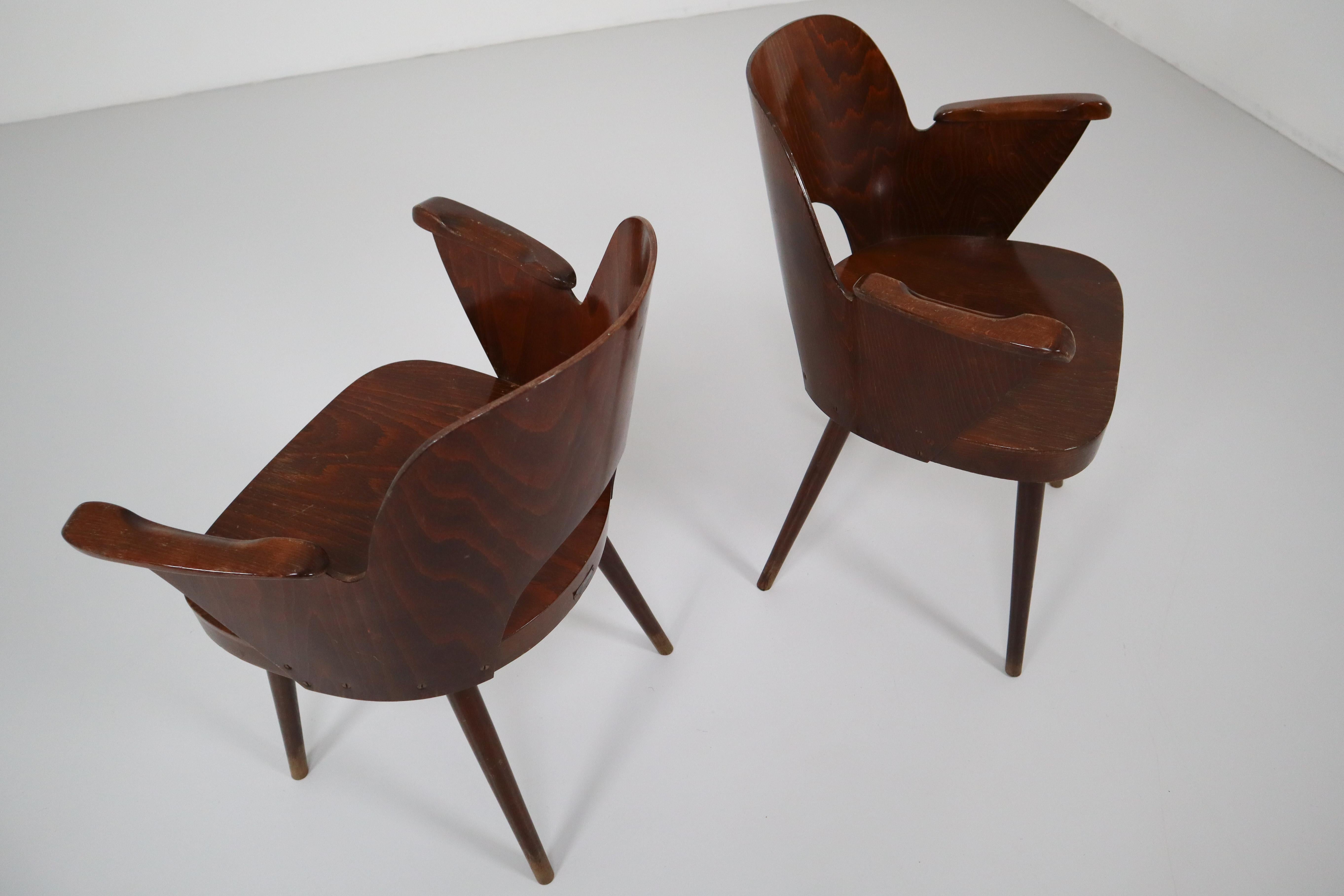 Two Bentwood Armchairs by Oswald Haerdtl, 1960s In Good Condition In Almelo, NL