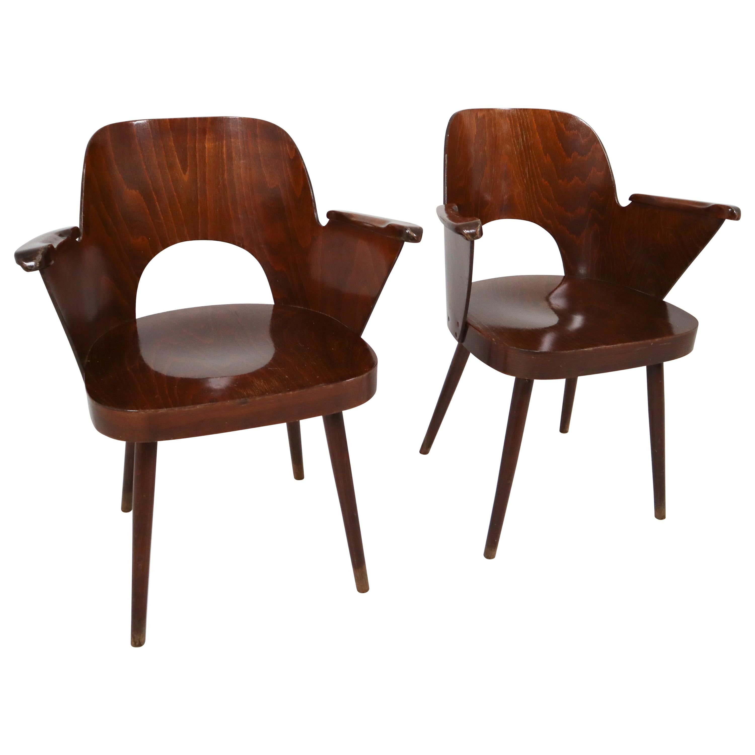 Two Bentwood Armchairs by Oswald Haerdtl, 1960s