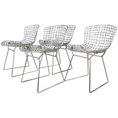 Two Bertoia Chrome Side Chairs for Knoll
