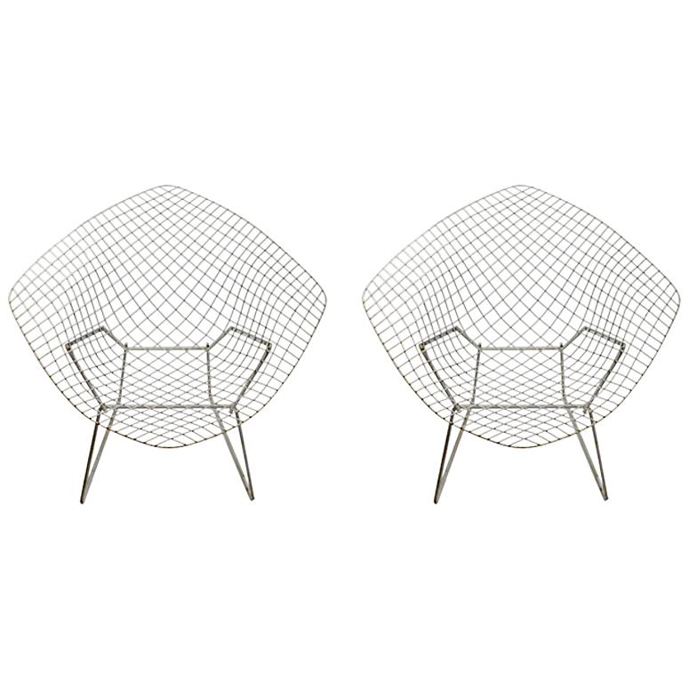 Two Bertoia Knoll Diamond Chairs