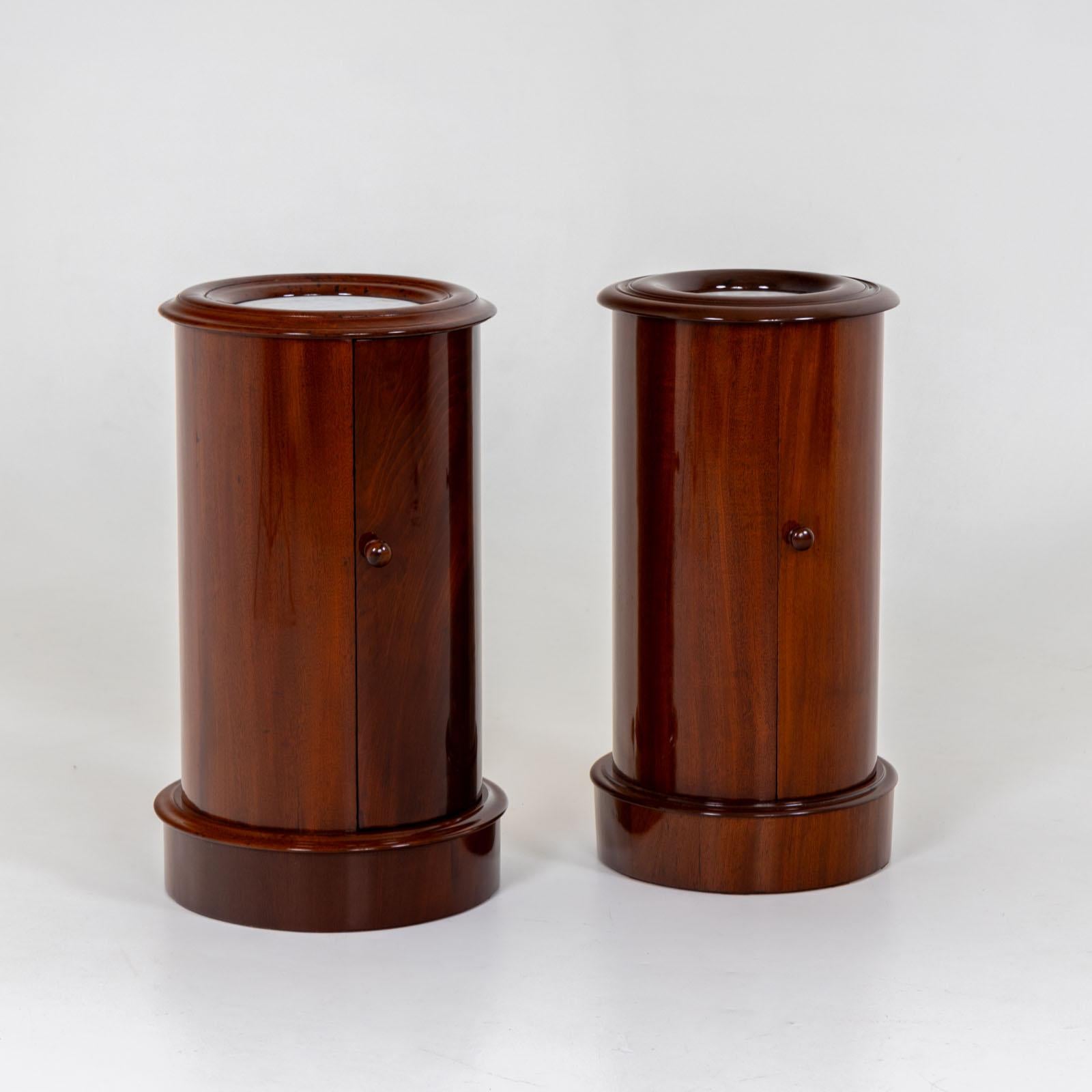 German Two Biedermeier Drum Cabinets, around 1820 For Sale