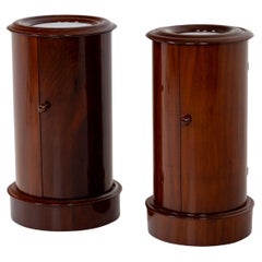 Used Two Biedermeier Drum Cabinets, around 1820