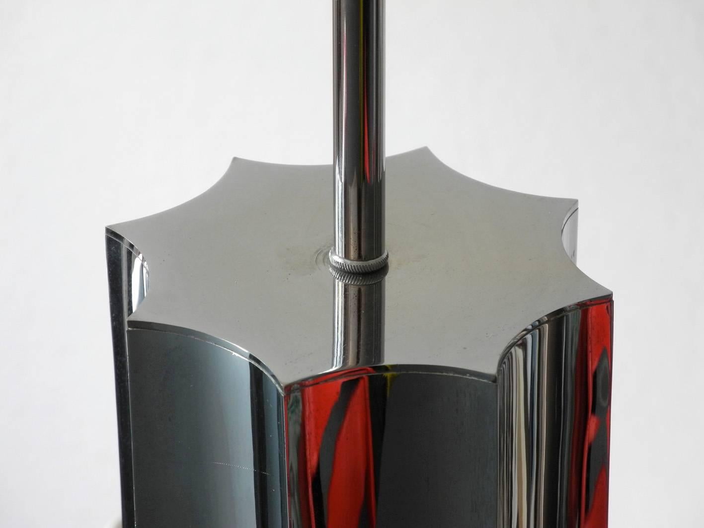 Space Age Two Big 1960s Chrome Metal Table Lamp Bases Feet For Sale