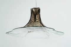 Big Flower in Massive Smocked Glass, by Carlo Nason for Mazzega Murano
