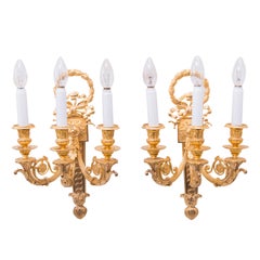 Antique Two Big Gilted Historistic Sconces, circa 1890s