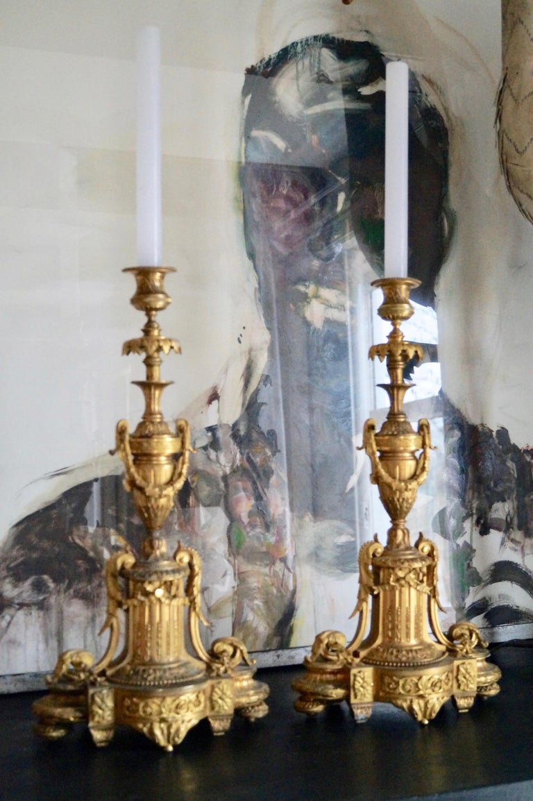 Two Big Impressive Gilded Empire Candles, France, 1800-1820 For Sale at ...
