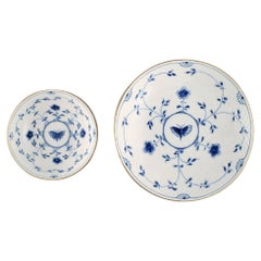 Two Bing 
Grøndahl Butterfly bowls in hand-painted porcelain with gold rim