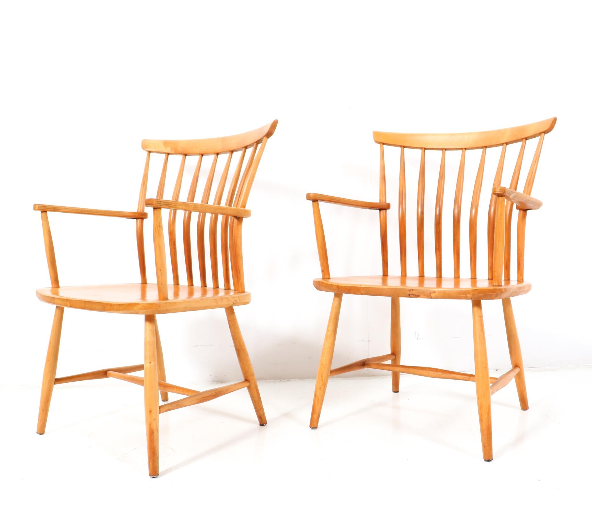 Two Birch Mid-Century Modern Armchairs by Bengt Akerblom & Gunnar Eklöf, 1950s In Good Condition For Sale In Amsterdam, NL
