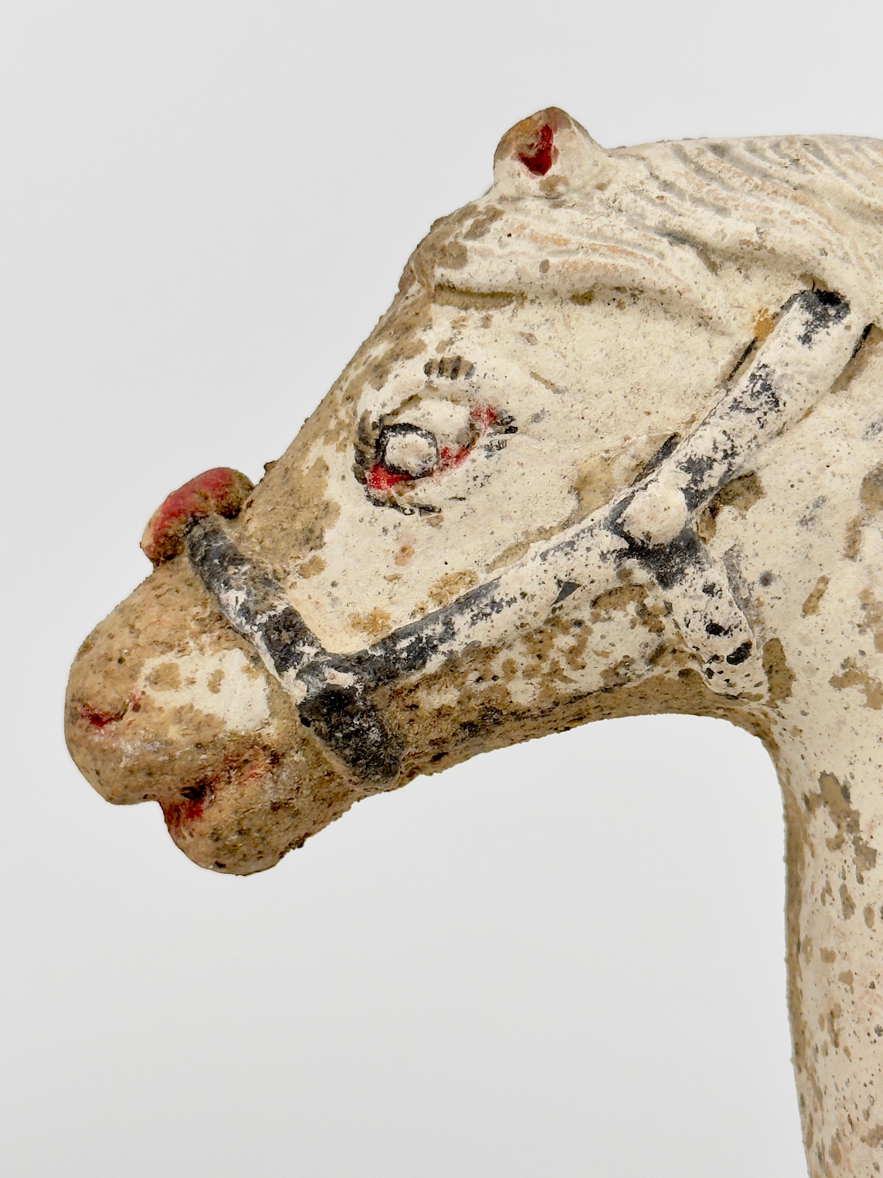 Terracotta Due cavalli e cavalieri smaltati in nero e verde, periodo Ming (15-16° secolo)