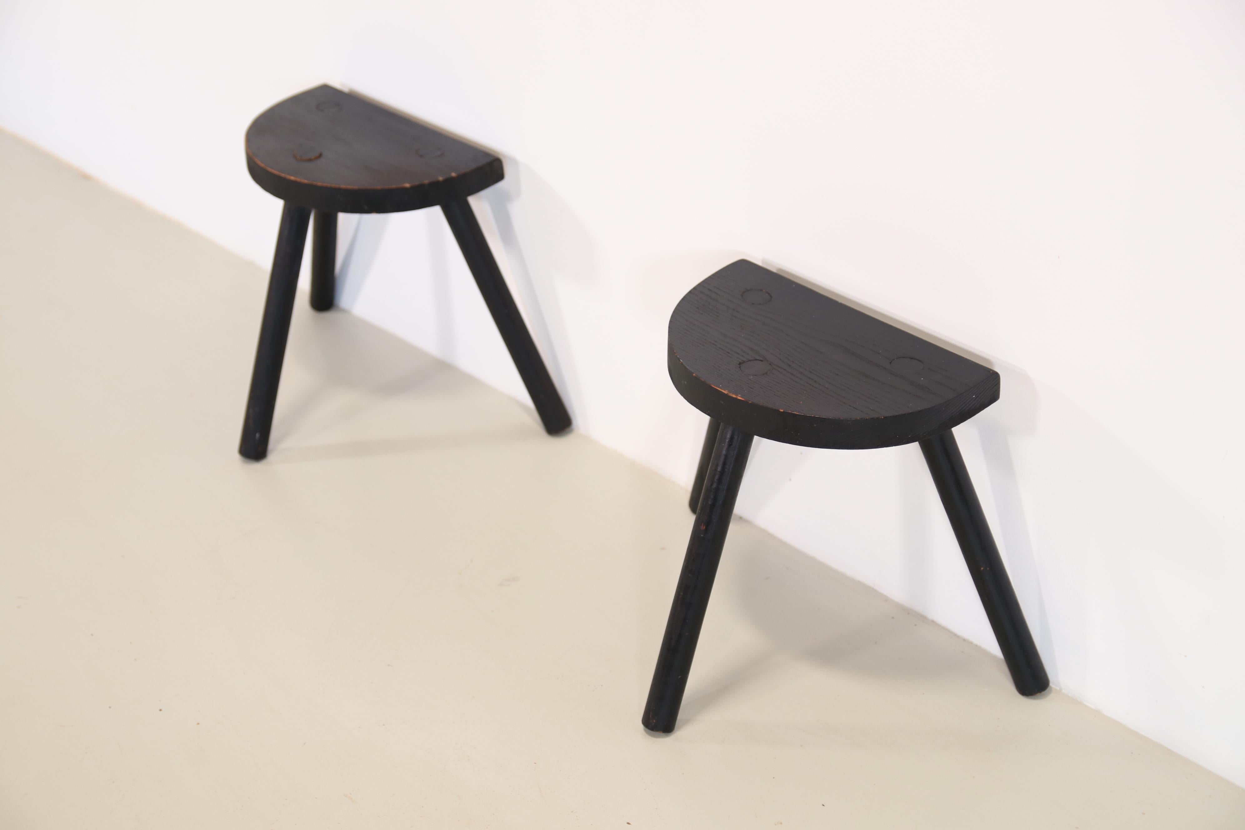 small black wooden stool