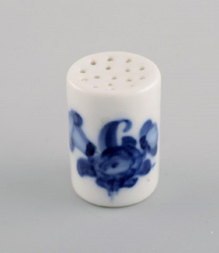 Porcelain Two Blue Flower Braided Salt Shakers, Early 20th Century, Royal Copenhagen For Sale