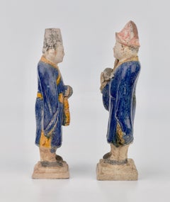 Two blue-glazed figures, Ming Period (1368-1644)