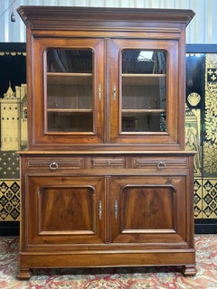 Two-body Louis-Philippe sideboard in solid walnut, restored