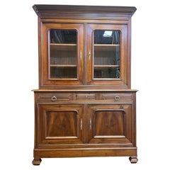 Two-body Louis-Philippe sideboard in solid walnut, restored