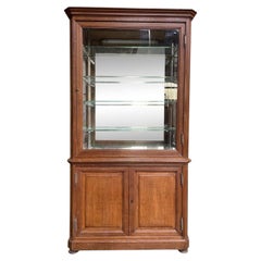 Vitrine de magasin à deux compartiments en chêne, 1900
