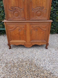 Two-body sideboard in solid Cauchois oak