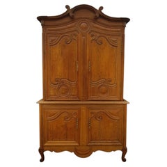 Two-body sideboard in solid Cauchois oak