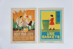 Antique Two Bold and Graphic CHARACTER, CULTURE and CITIZENSHIP Posters