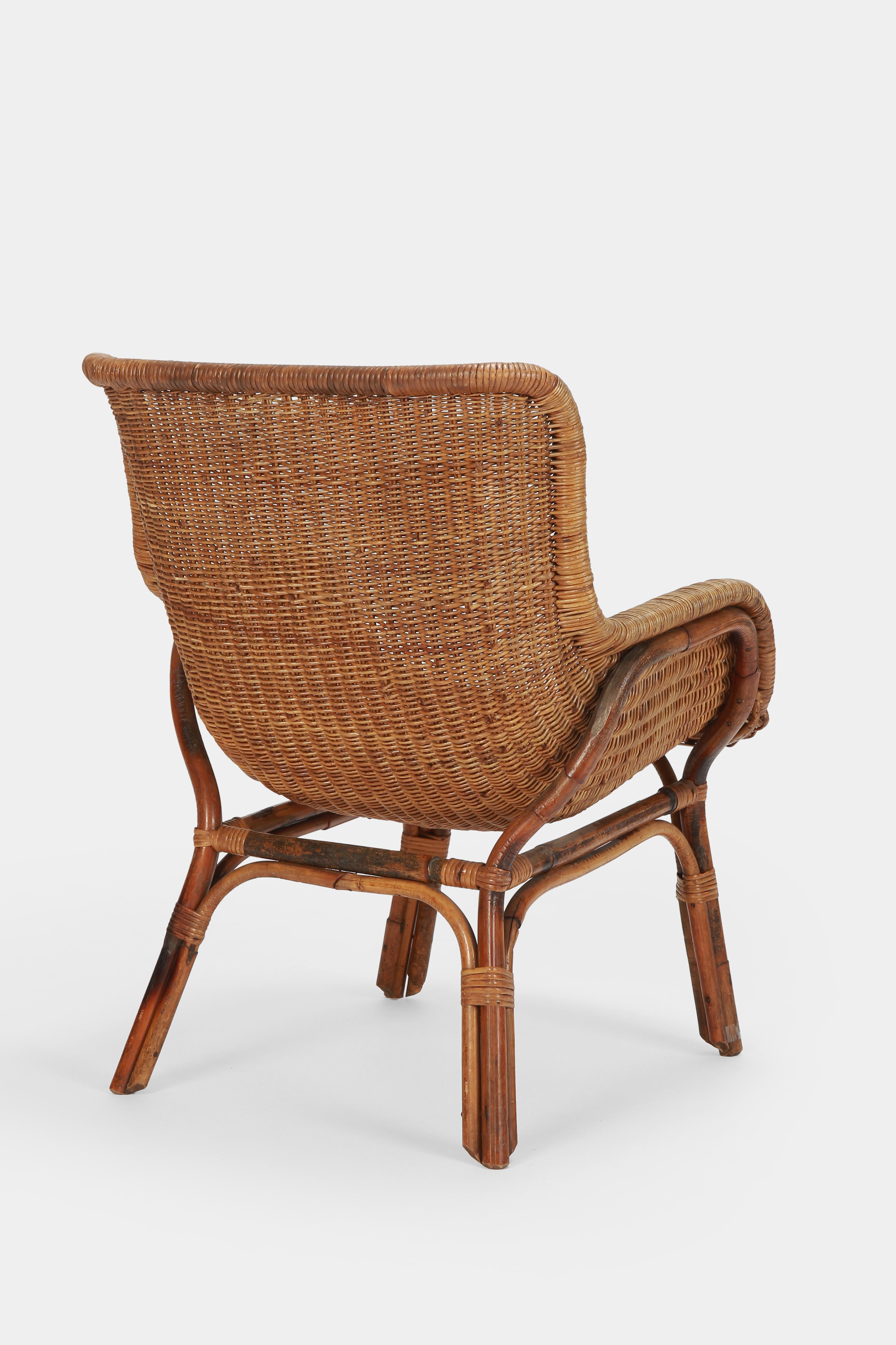 Two Bonacina Bamboo Chairs Italy, 1950s 4