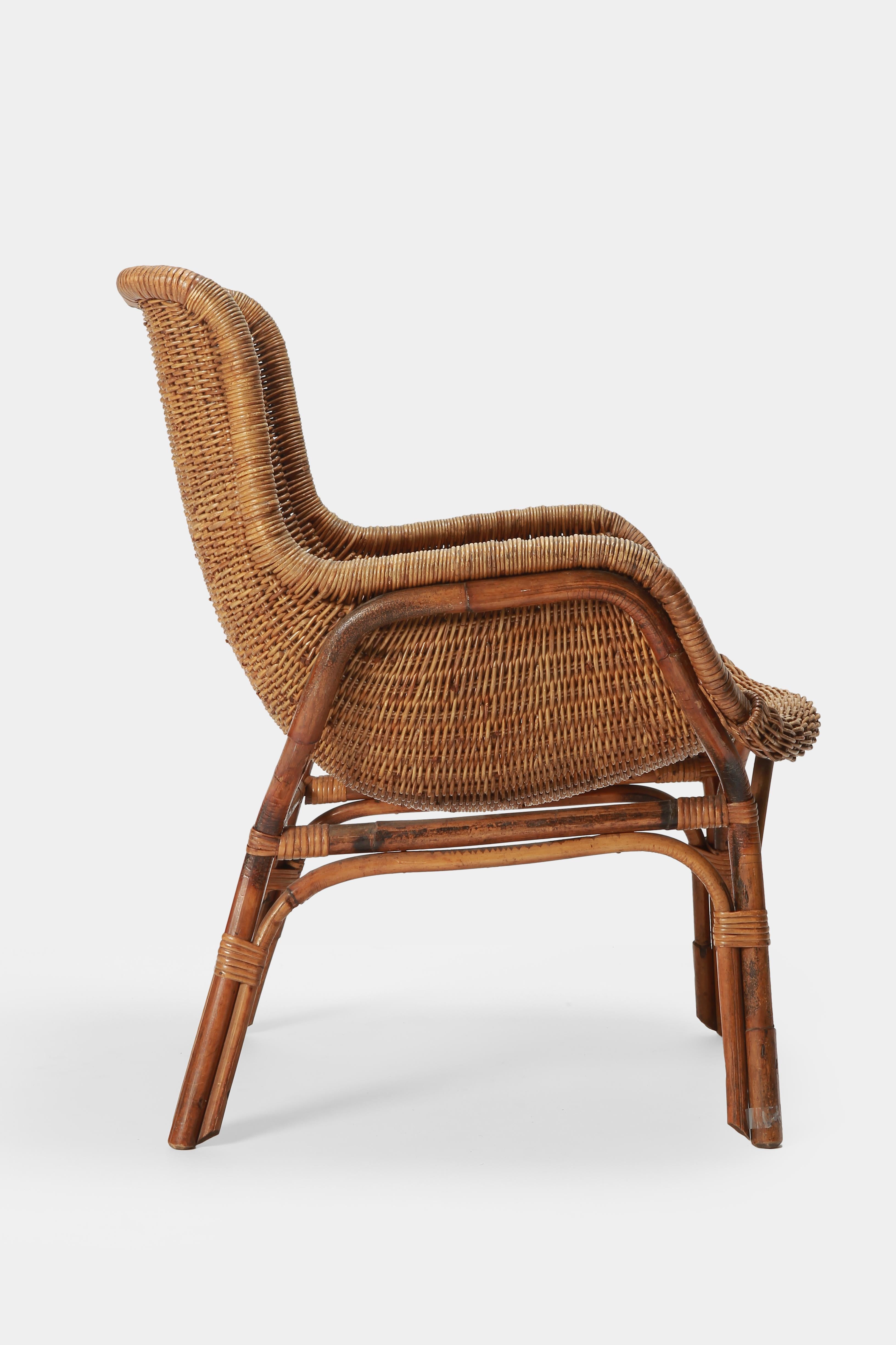 Two Bonacina Bamboo Chairs Italy, 1950s 5