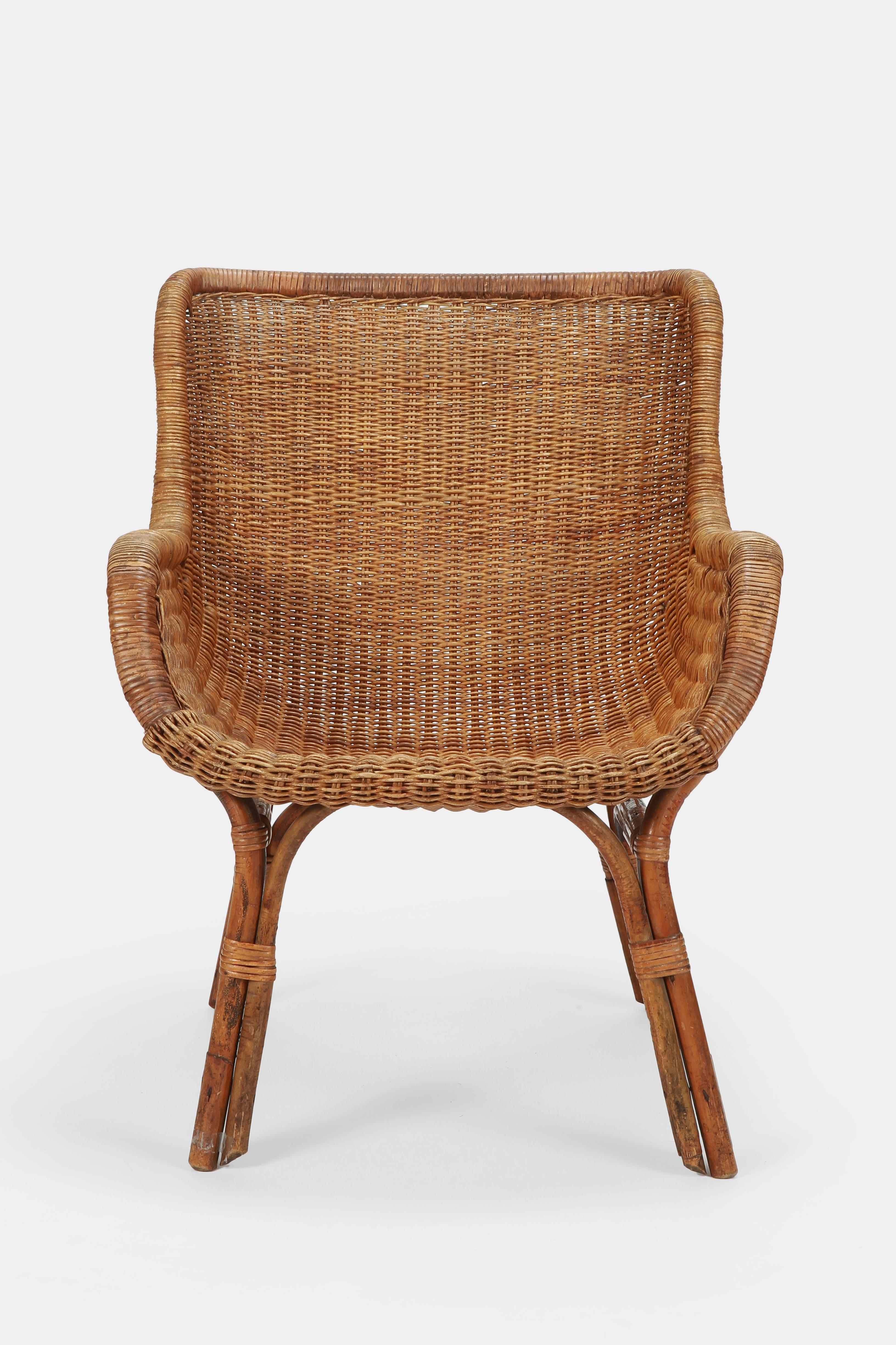 Two Bonacina Bamboo Chairs Italy, 1950s In Good Condition In Basel, CH