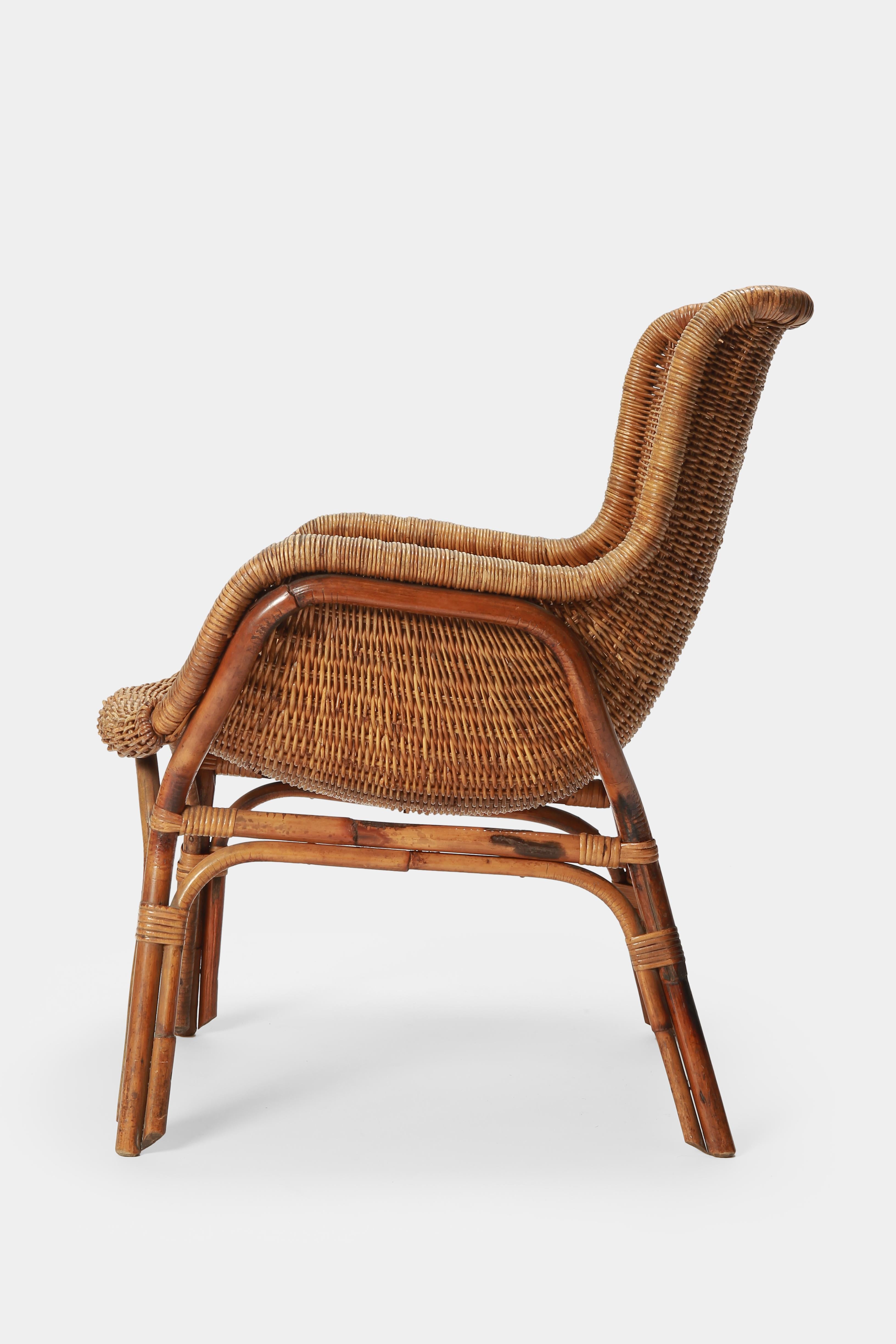 Two Bonacina Bamboo Chairs Italy, 1950s 1