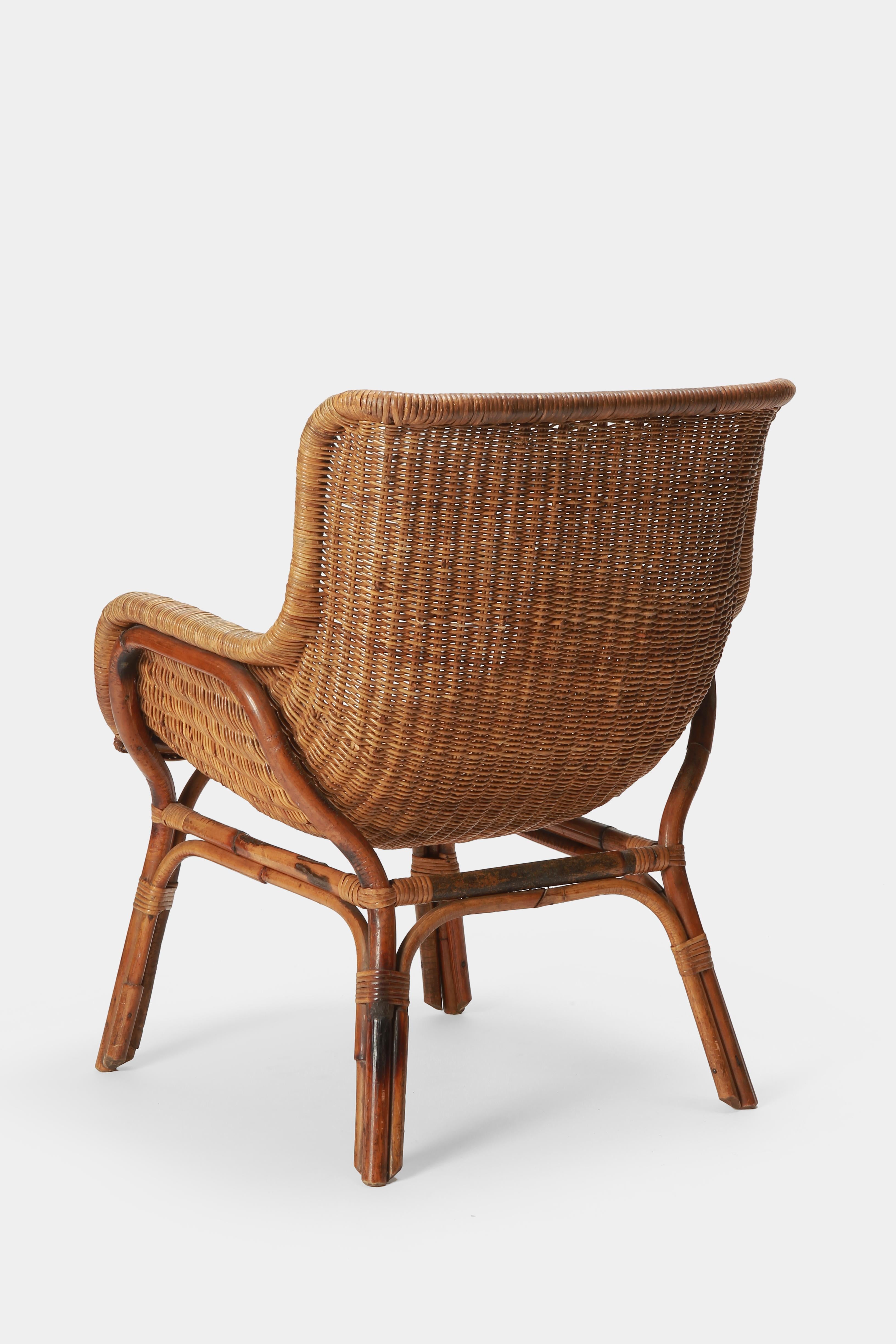 Two Bonacina Bamboo Chairs Italy, 1950s 2