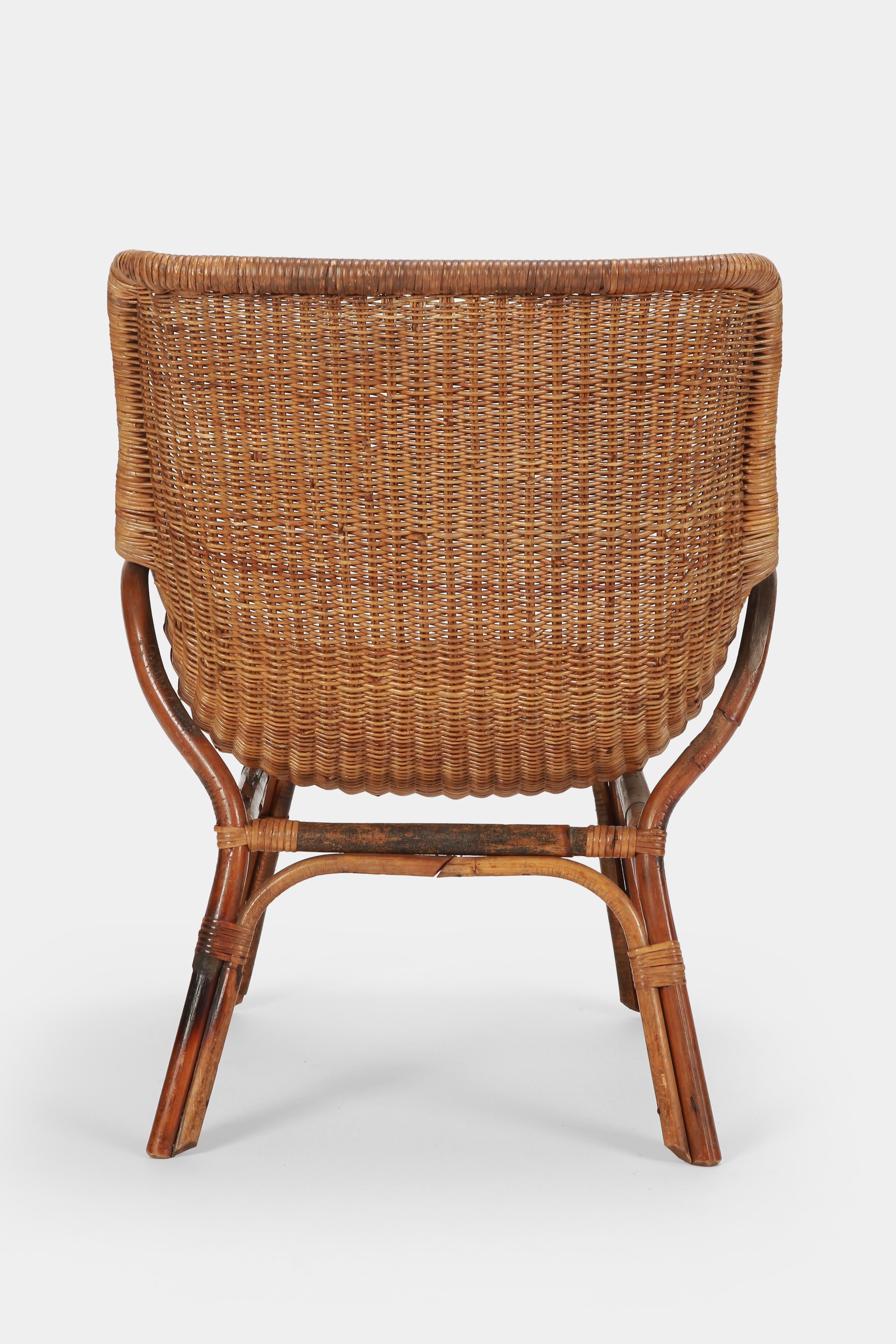 Two Bonacina Bamboo Chairs Italy, 1950s 3