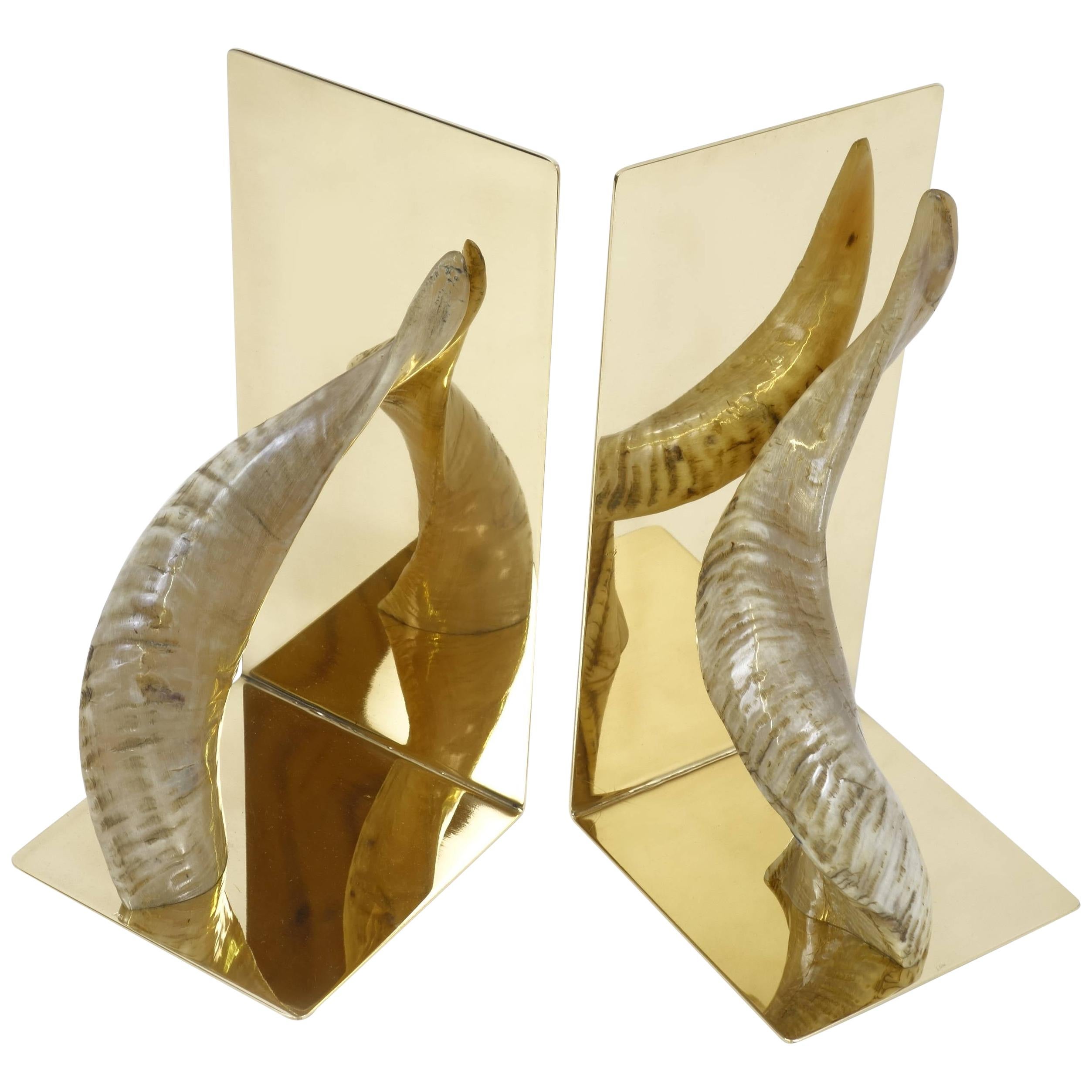 Two Bookends by Carl Auböck Brass Design Vienna, Austria