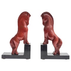 Deux serre-livres Chevaux de Guido Cacciapuoti, 1930-1940