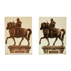 Two Bookends with Monuments, by Piero Fornasetti, 1950s