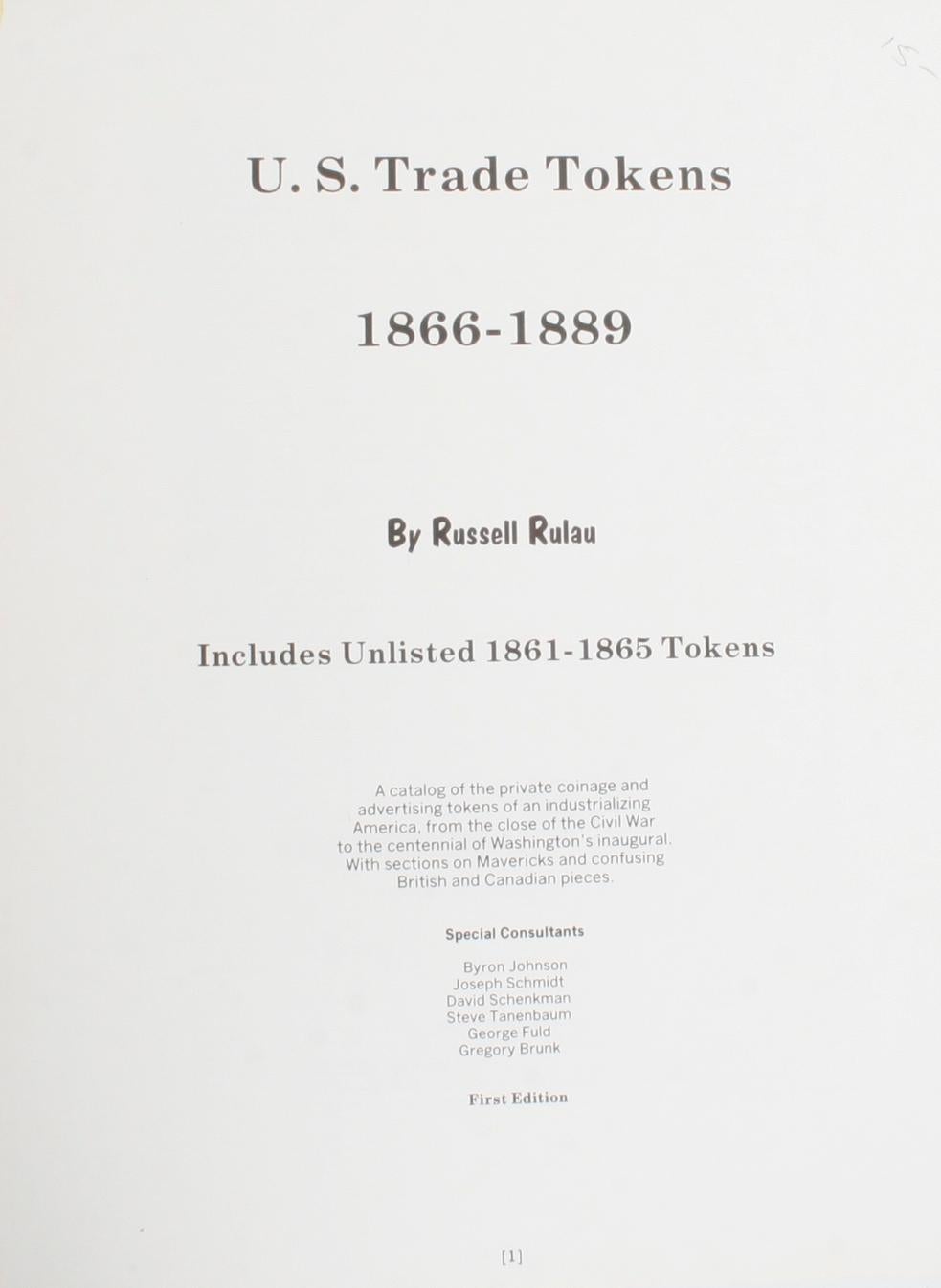 Paper Two Books on Trade Tokens, First Edition For Sale