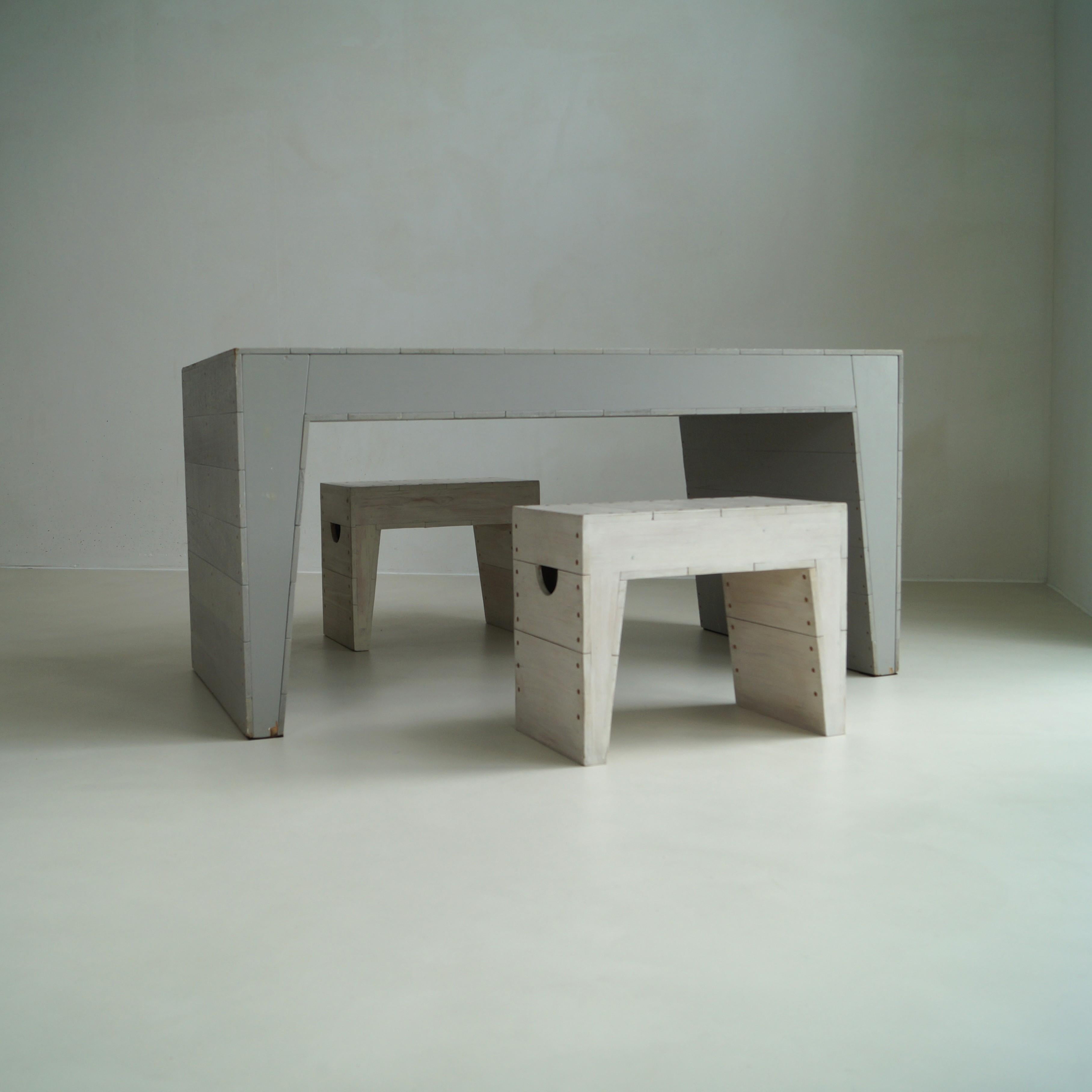 Two Bossche School benches or stools by architect Fons Vermeulen, 1960s For Sale 4