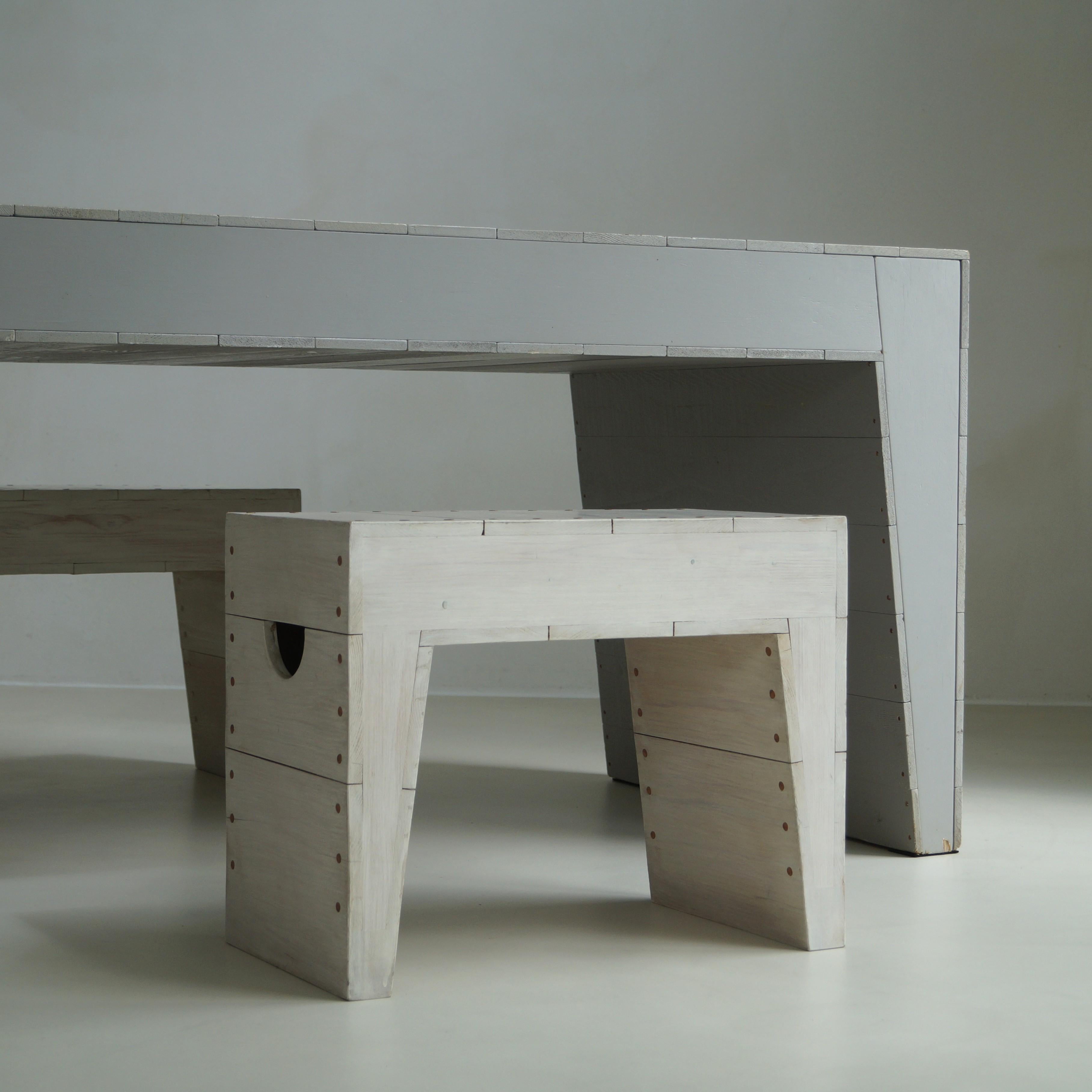 Two Bossche School benches or stools by architect Fons Vermeulen, 1960s For Sale 5