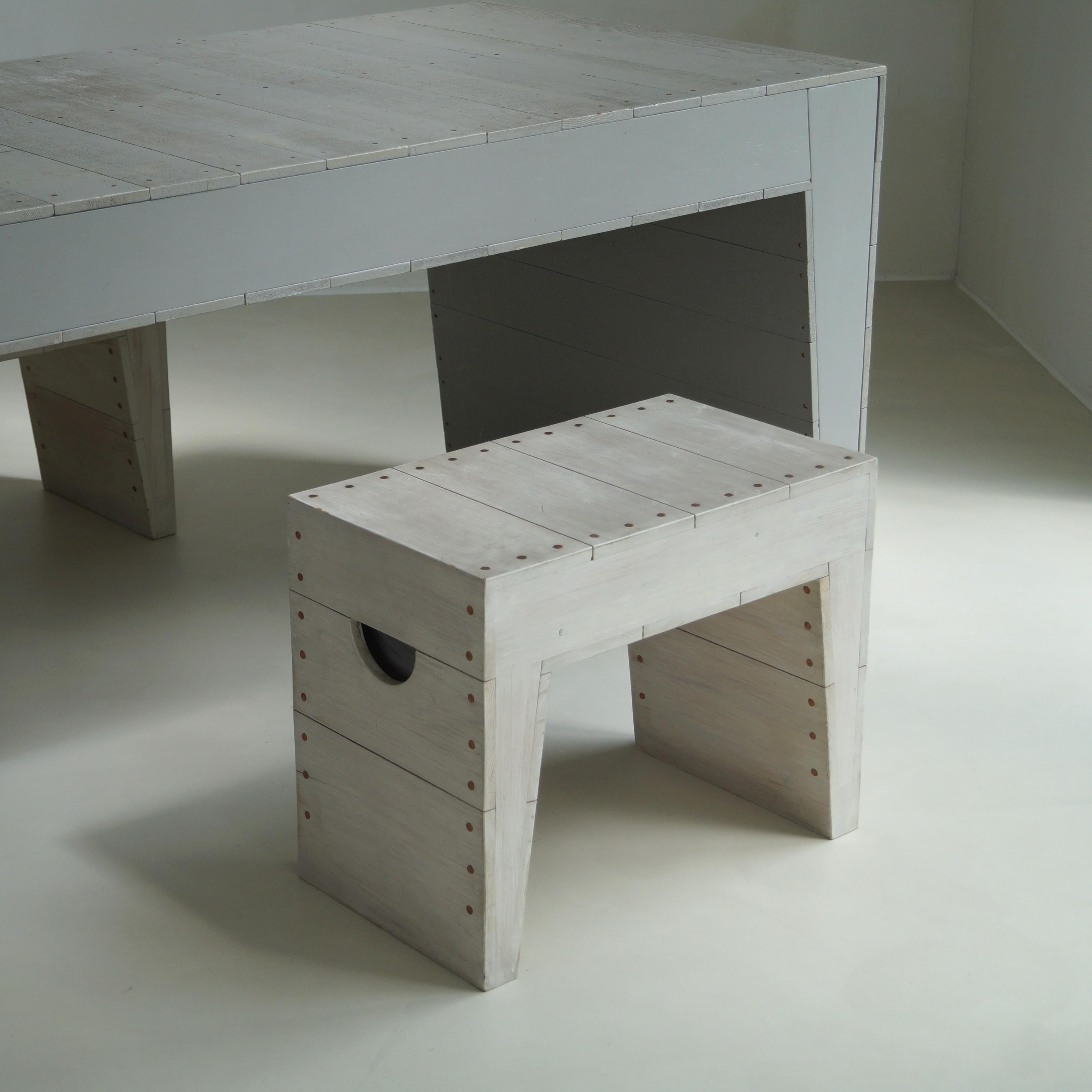 Two Bossche School benches or stools by architect Fons Vermeulen, 1960s For Sale 6