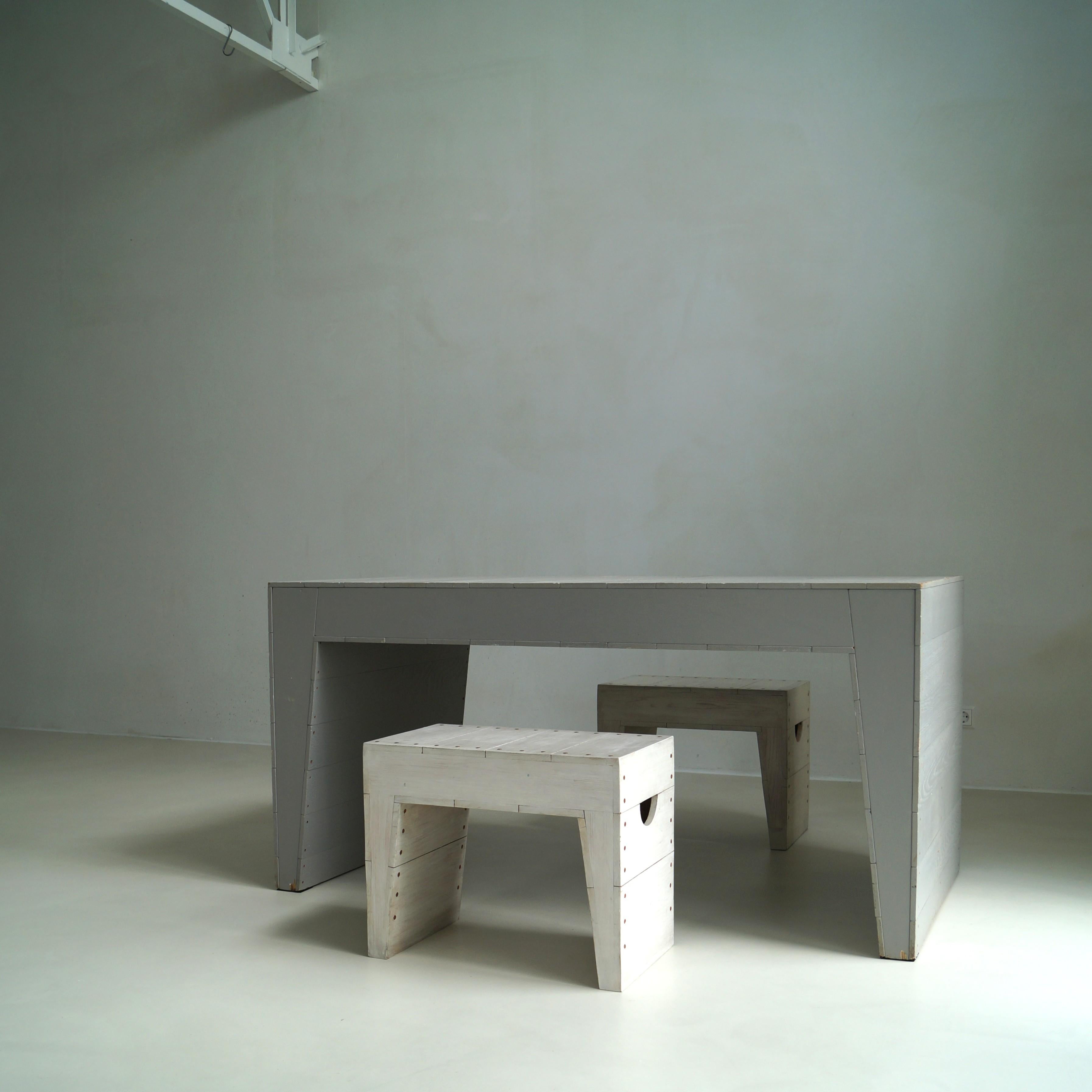 Two Bossche School benches or stools by architect Fons Vermeulen, 1960s For Sale 8