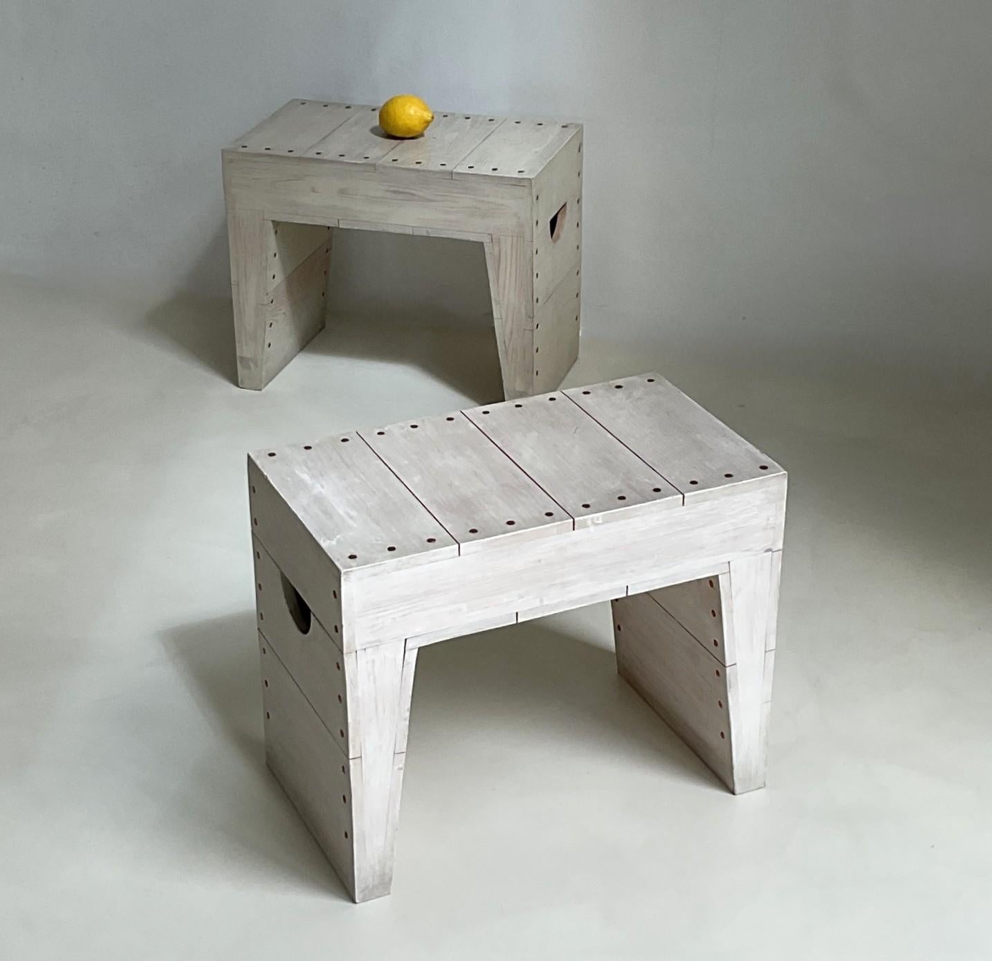 Modern Two Bossche School benches or stools by architect Fons Vermeulen, 1960s For Sale