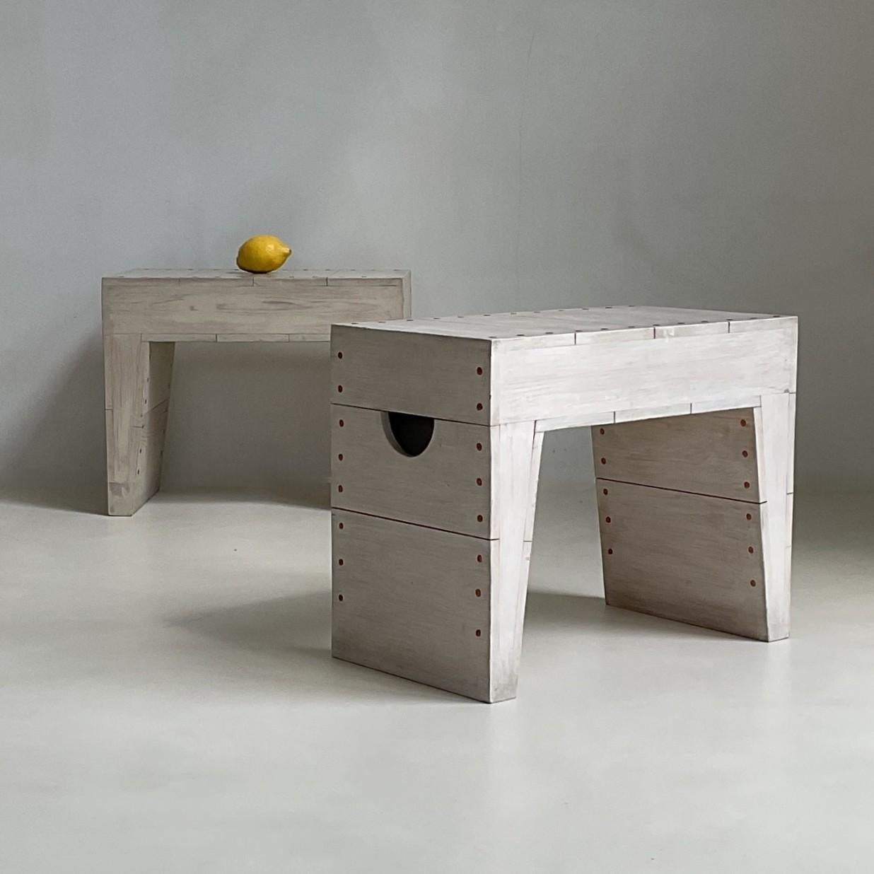 Two Bossche School benches or stools by architect Fons Vermeulen, 1960s In Good Condition For Sale In EVERDINGEN, NL
