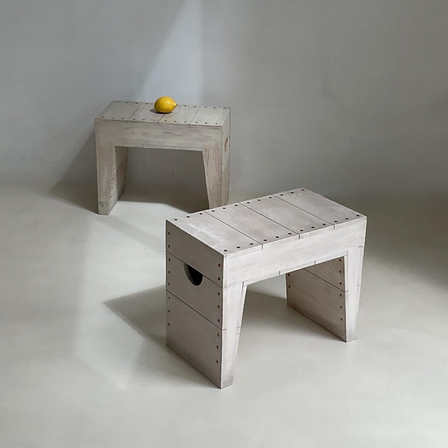 Mid-20th Century Two Bossche School benches or stools by architect Fons Vermeulen, 1960s For Sale