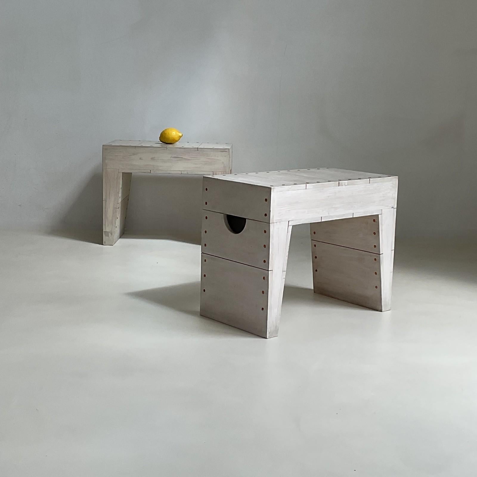 Two Bossche School benches or stools by architect Fons Vermeulen, 1960s For Sale 1