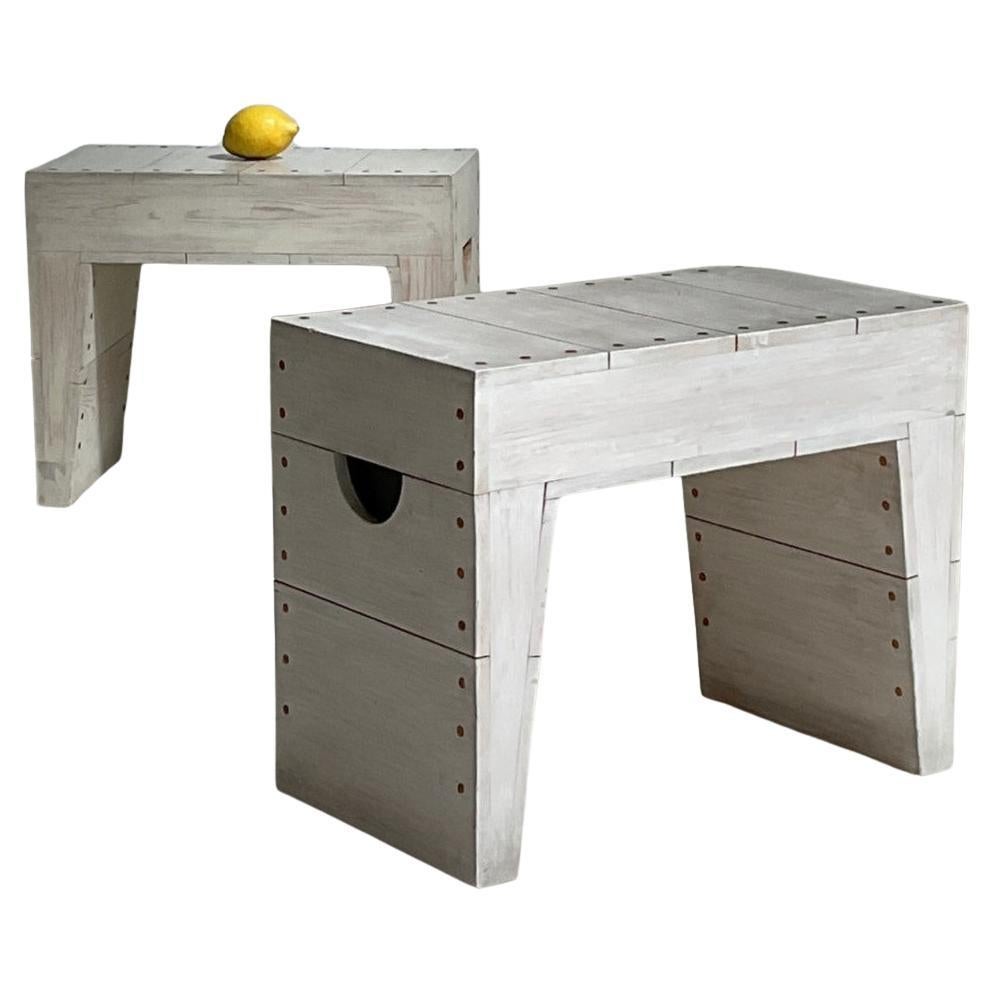 Two Bossche School benches or stools by architect Fons Vermeulen, 1960s For Sale