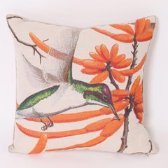Two Botanical Down Filled Linen Throw Pillows, Priced Individually