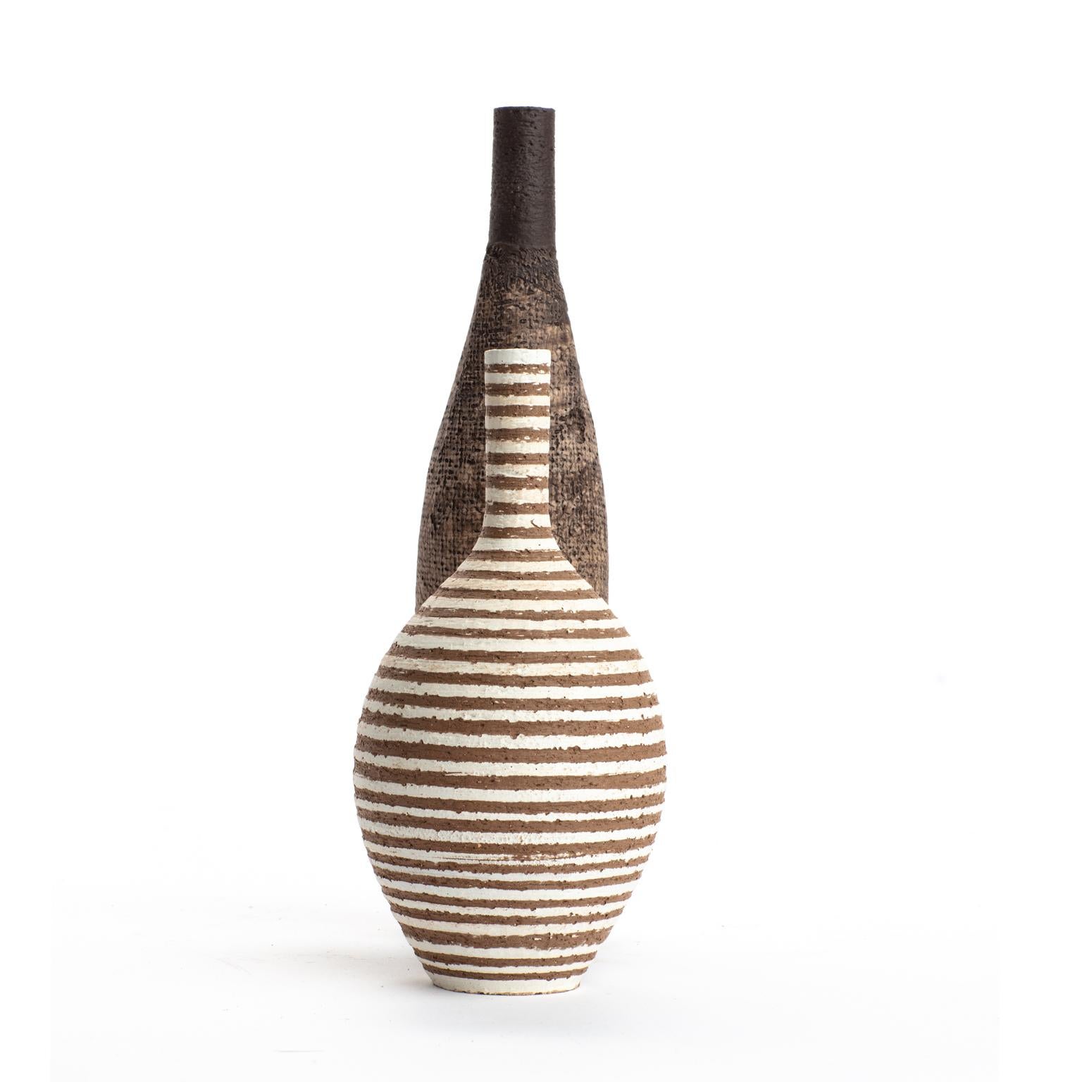 Italian Two ceramics Bottle vases by Ceramiche Milesi For Sale